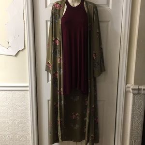 Peach Love sheer maxi kimono w/dream catchers Sz L